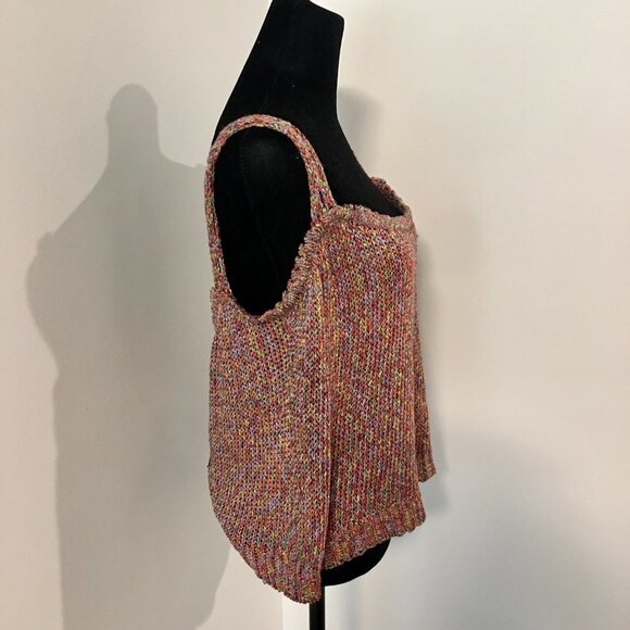 ST JOHN SPORT 2006 Paprika Cotton Viscose Chunky Knit Tank Top L Ret $400 NWT - Picture 3 of 7